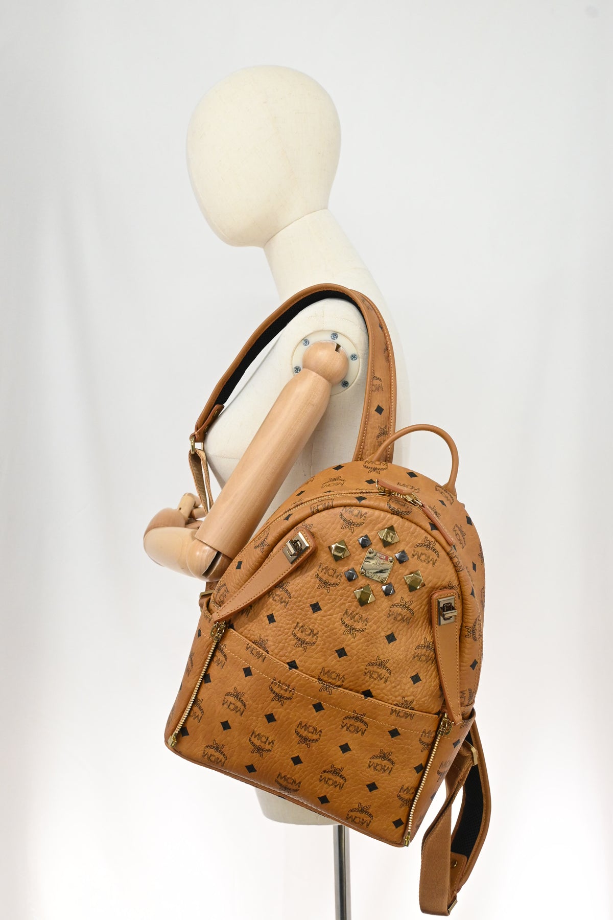 MCM Backpack in Cognac Visetos Canvas