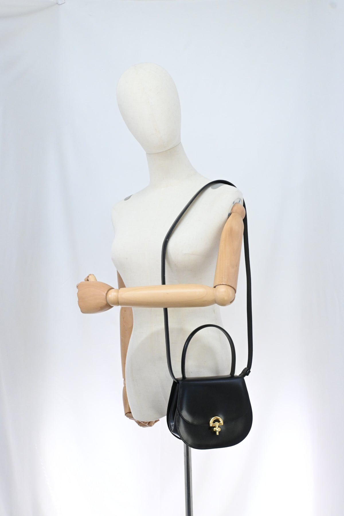 Celine 2way Bag in Black Leather