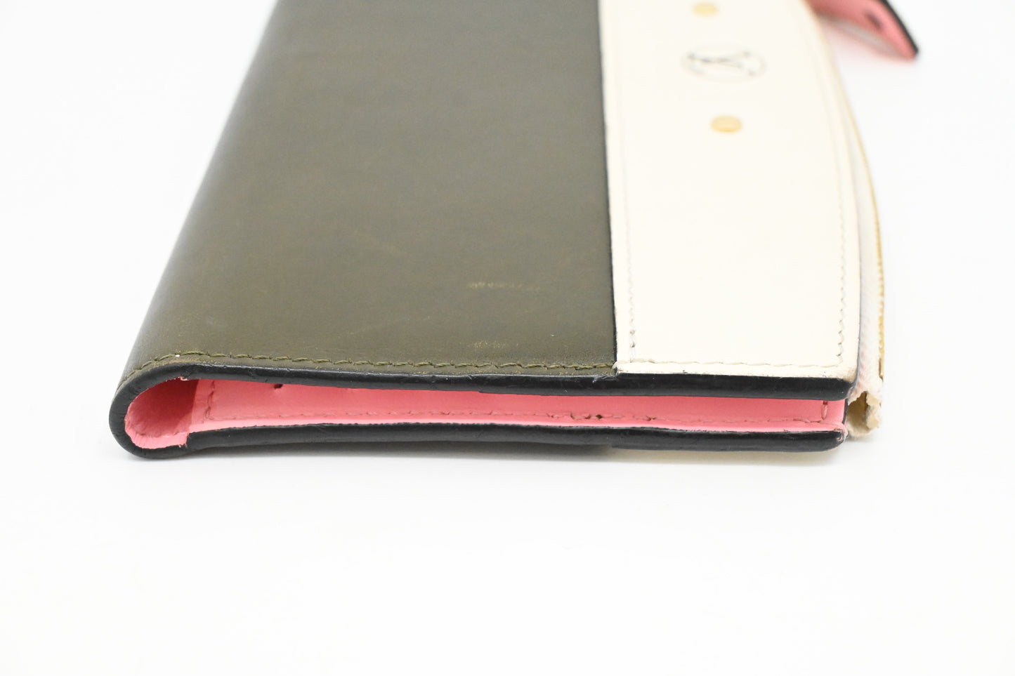 Louis Vuitton Steamer Long Wallet in Green, Pink and White Leather