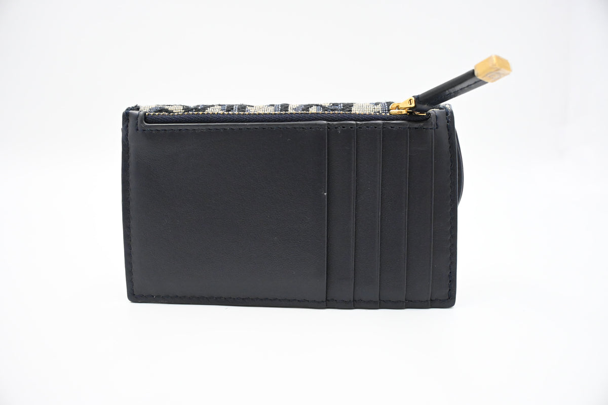 Dior Saddle Card Case in Blue Oblique Canvas