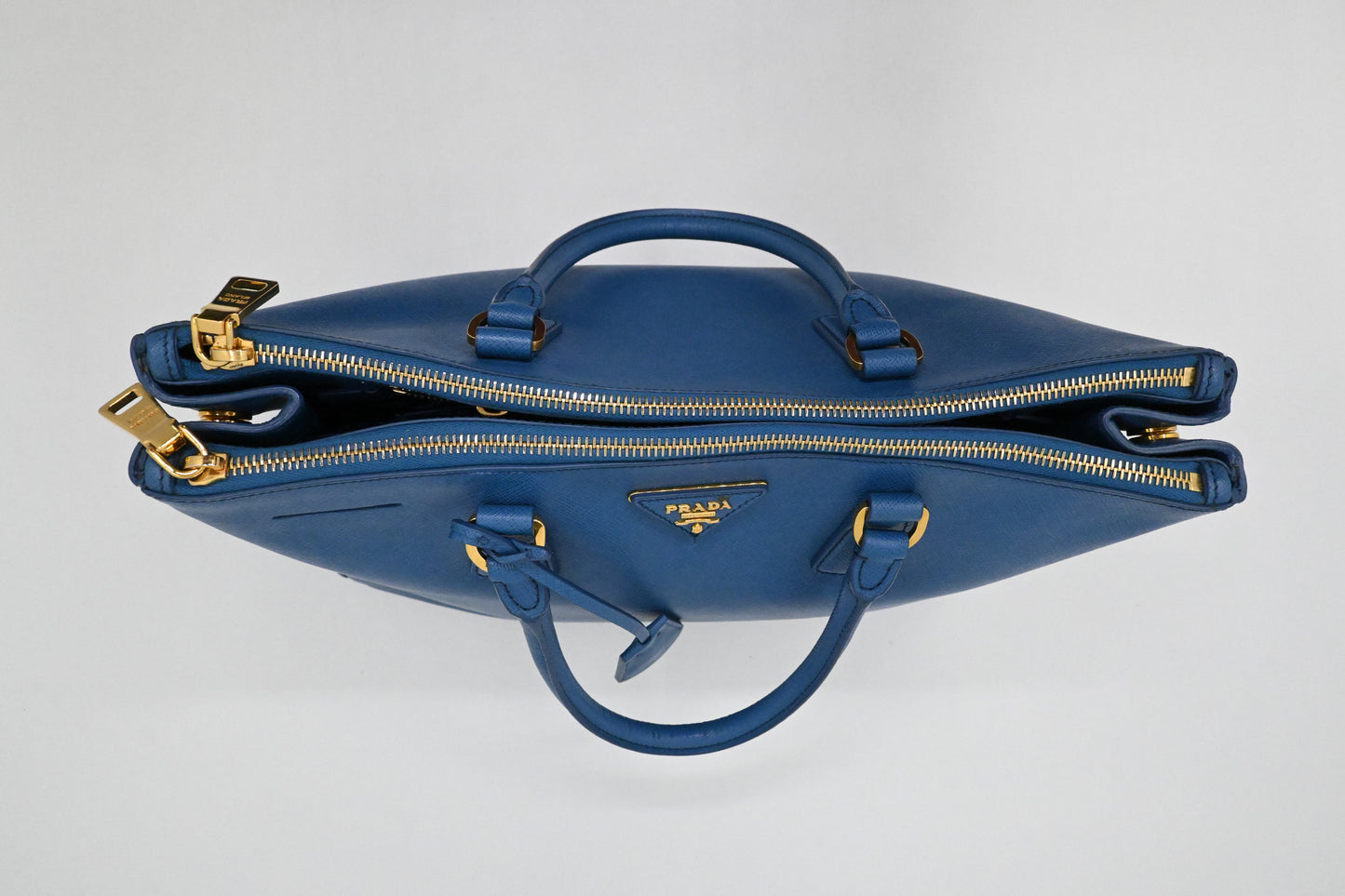 Prada Galleria Large in Blue Saffiano Leather