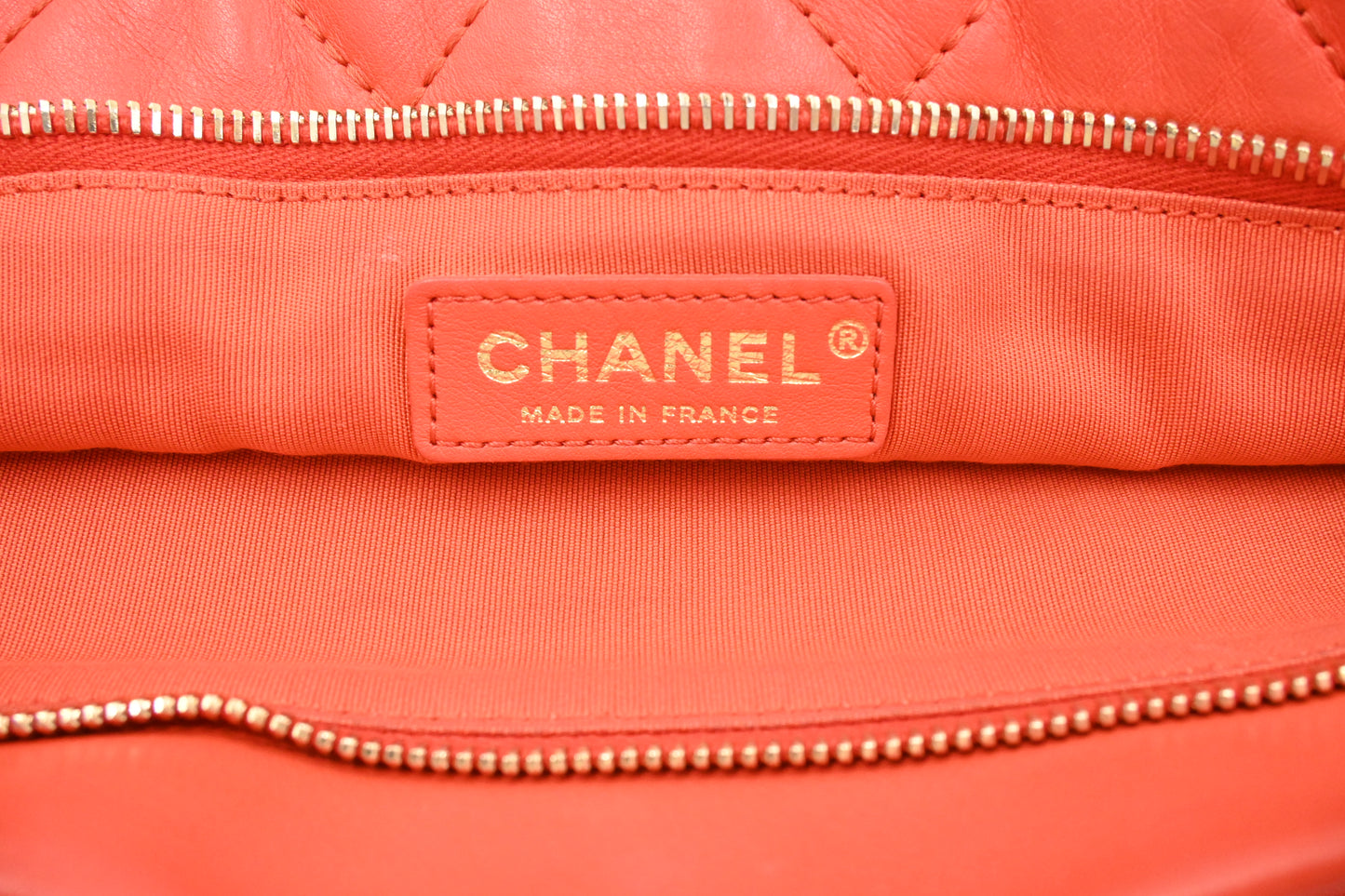 Chanel Foldover Clutch in Coral Leather