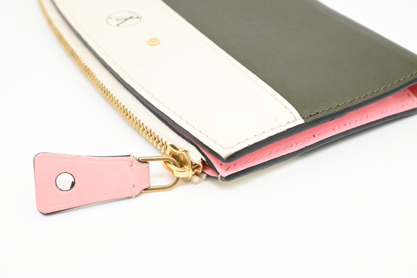 Louis Vuitton Steamer Long Wallet in Green, Pink and White Leather