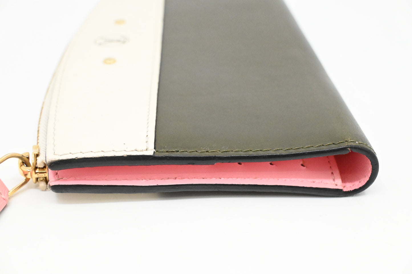 Louis Vuitton Steamer Long Wallet in Green, Pink and White Leather