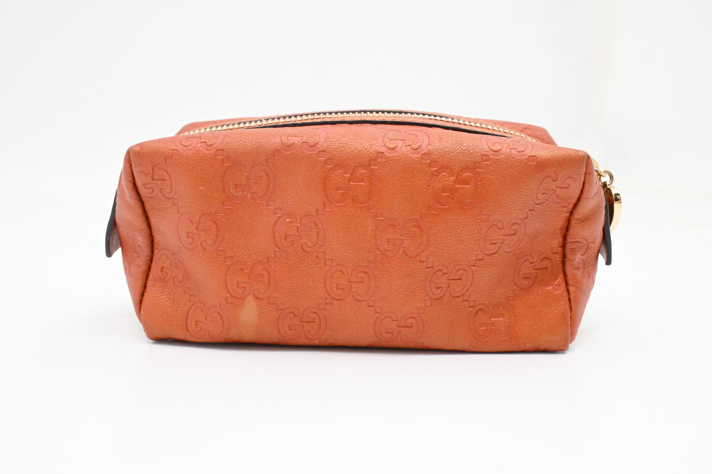 Gucci Pouch in Metallic Orange Guccissima Leather