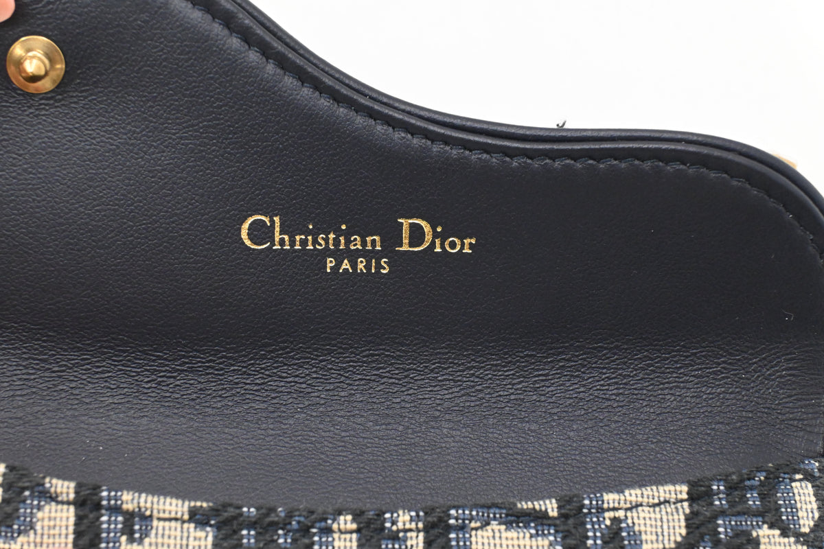 Dior Saddle Card Case in Blue Oblique Canvas