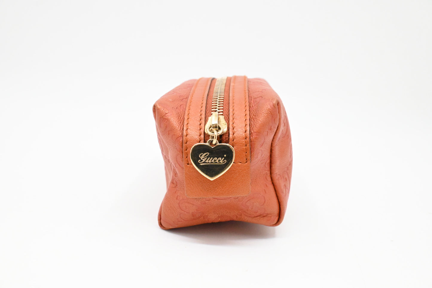 Gucci Pouch in Metallic Orange Guccissima Leather