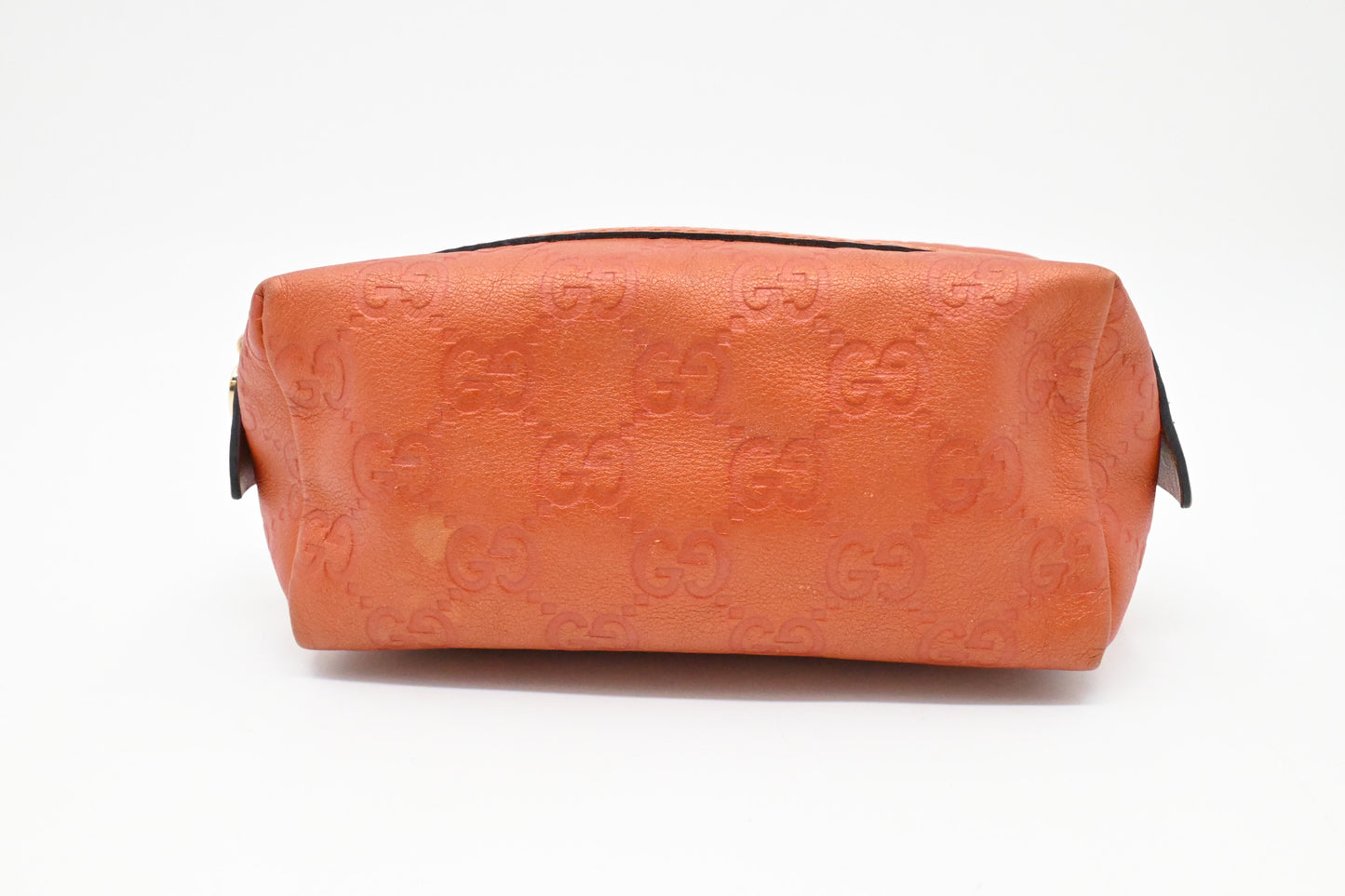 Gucci Pouch in Metallic Orange Guccissima Leather