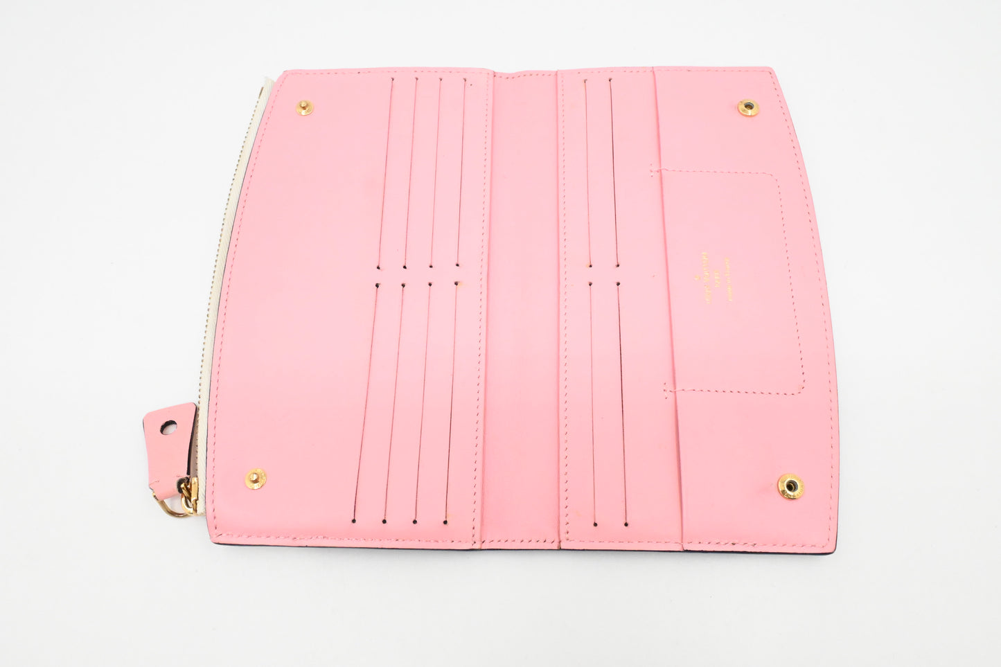 Louis Vuitton Steamer Long Wallet in Green, Pink and White Leather