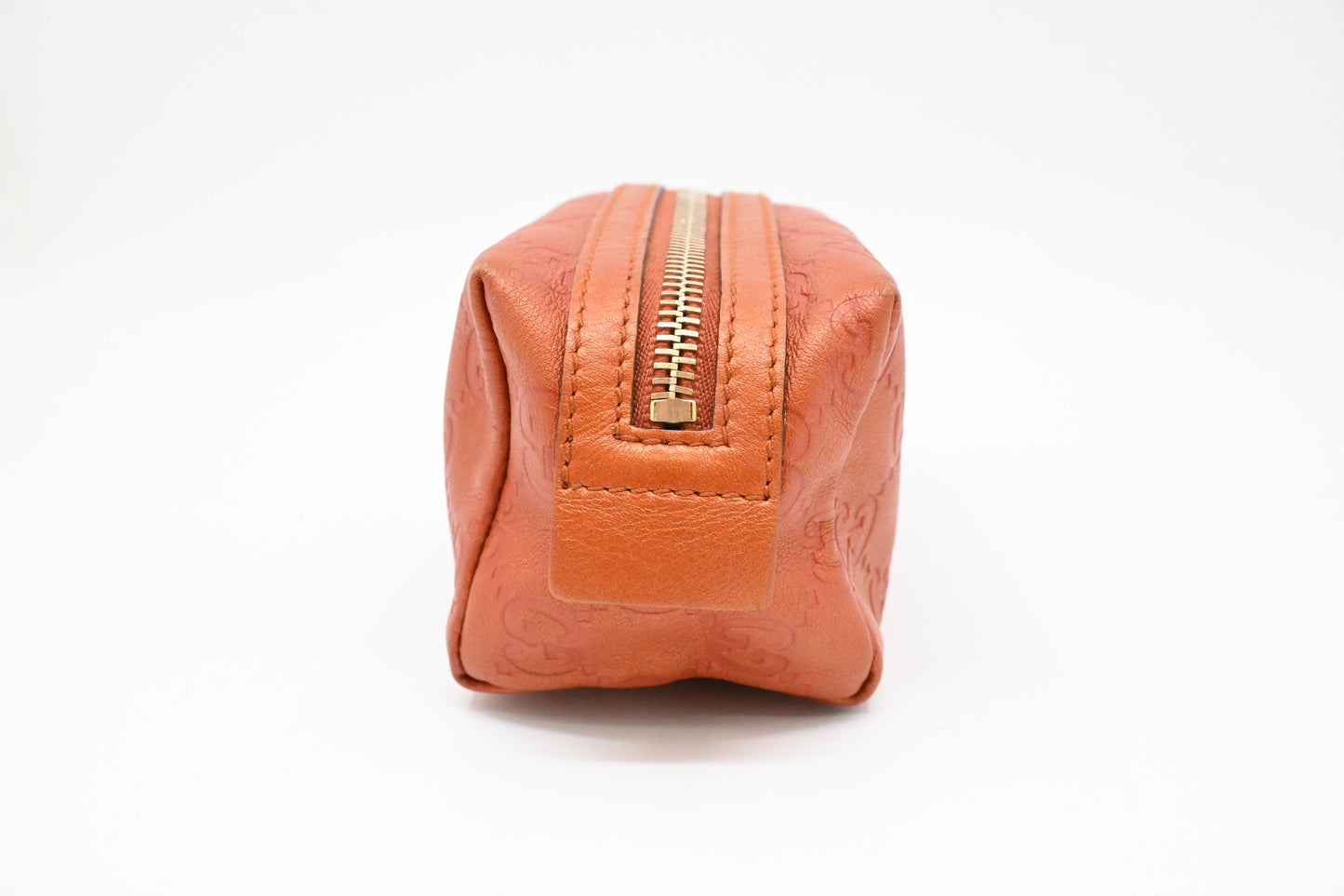 Gucci Pouch in Metallic Orange Guccissima Leather