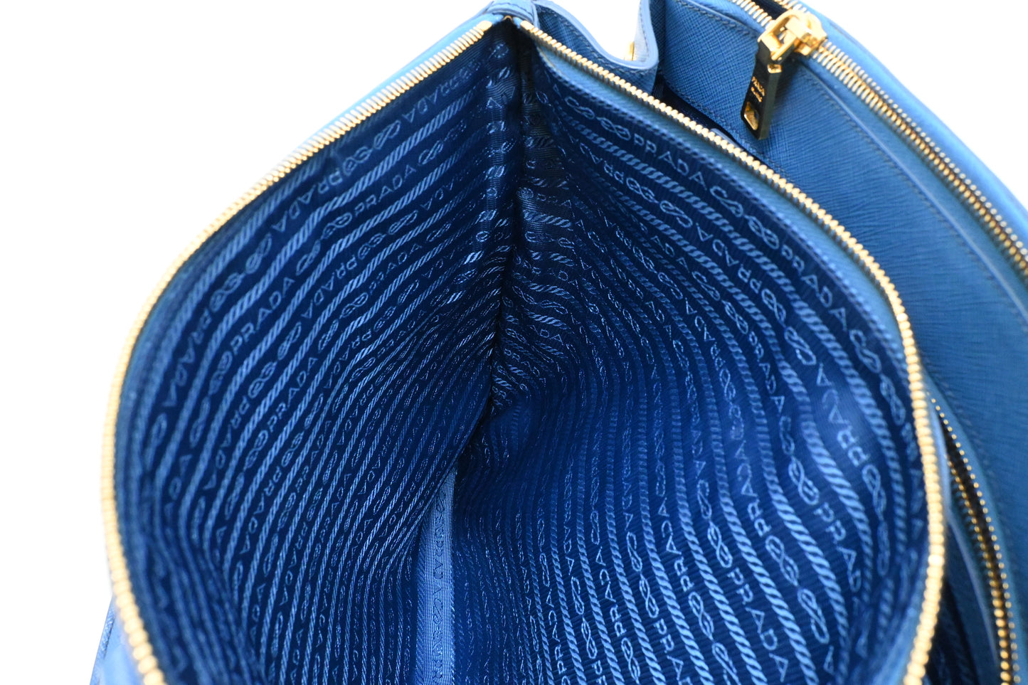 Prada Galleria Large in Blue Saffiano Leather