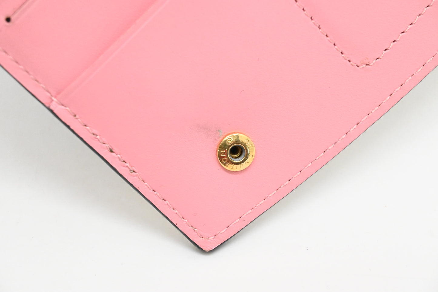 Louis Vuitton Steamer Long Wallet in Green, Pink and White Leather