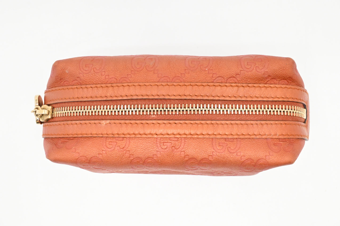 Gucci Pouch in Metallic Orange Guccissima Leather