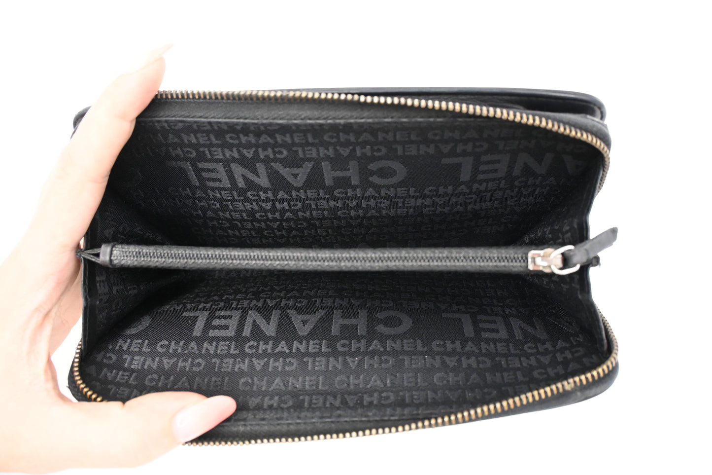 Chanel Long Wallet in Black Leather