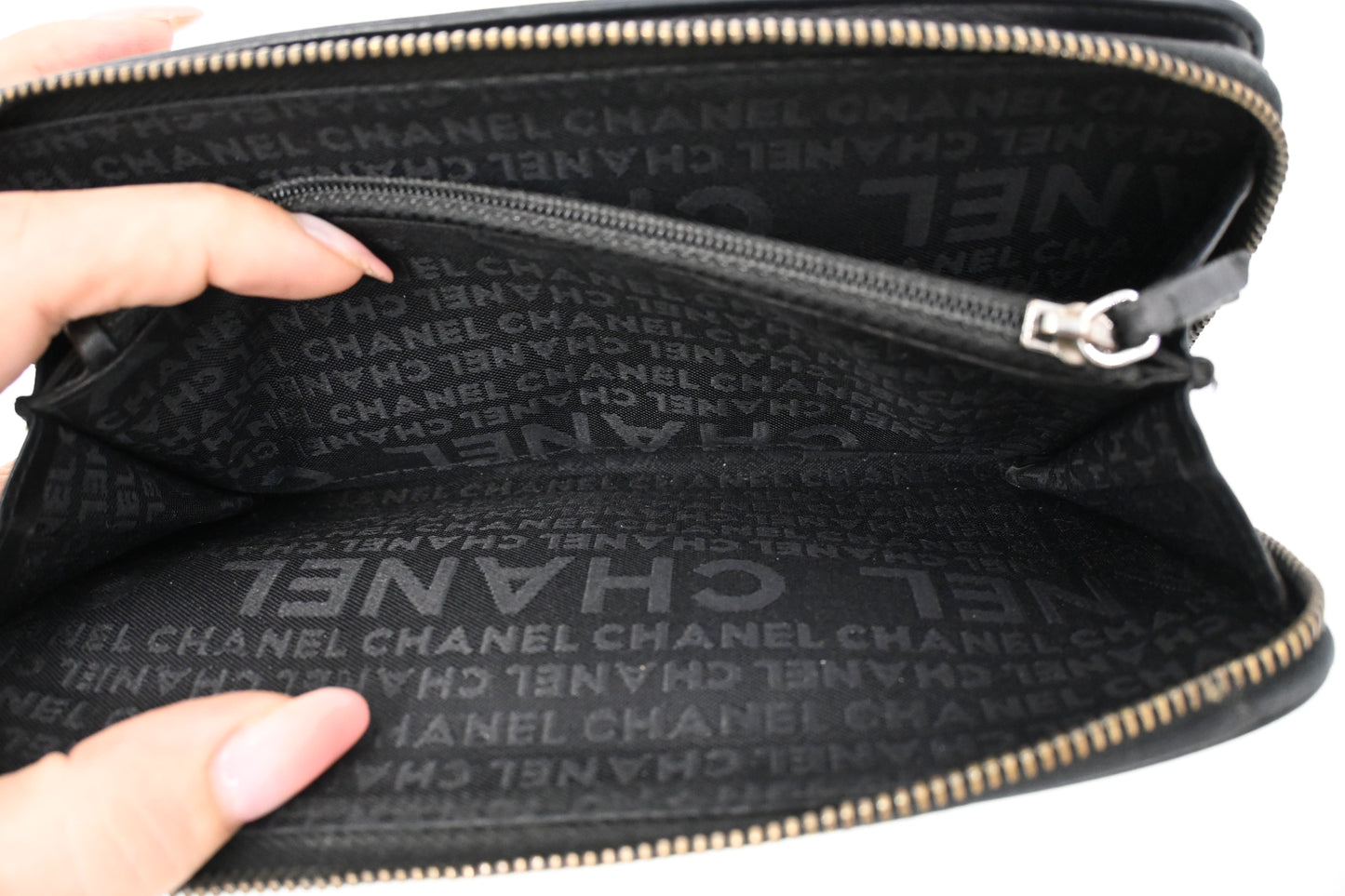Chanel Long Wallet in Black Leather