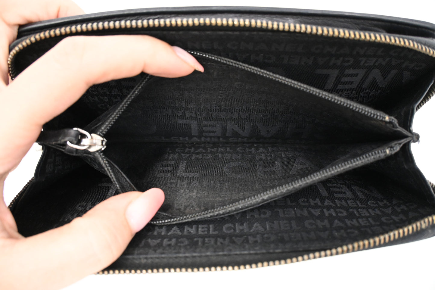Chanel Long Wallet in Black Leather