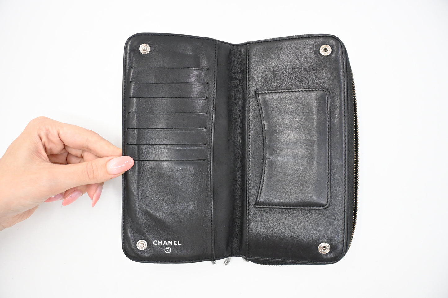 Chanel Long Wallet in Black Leather