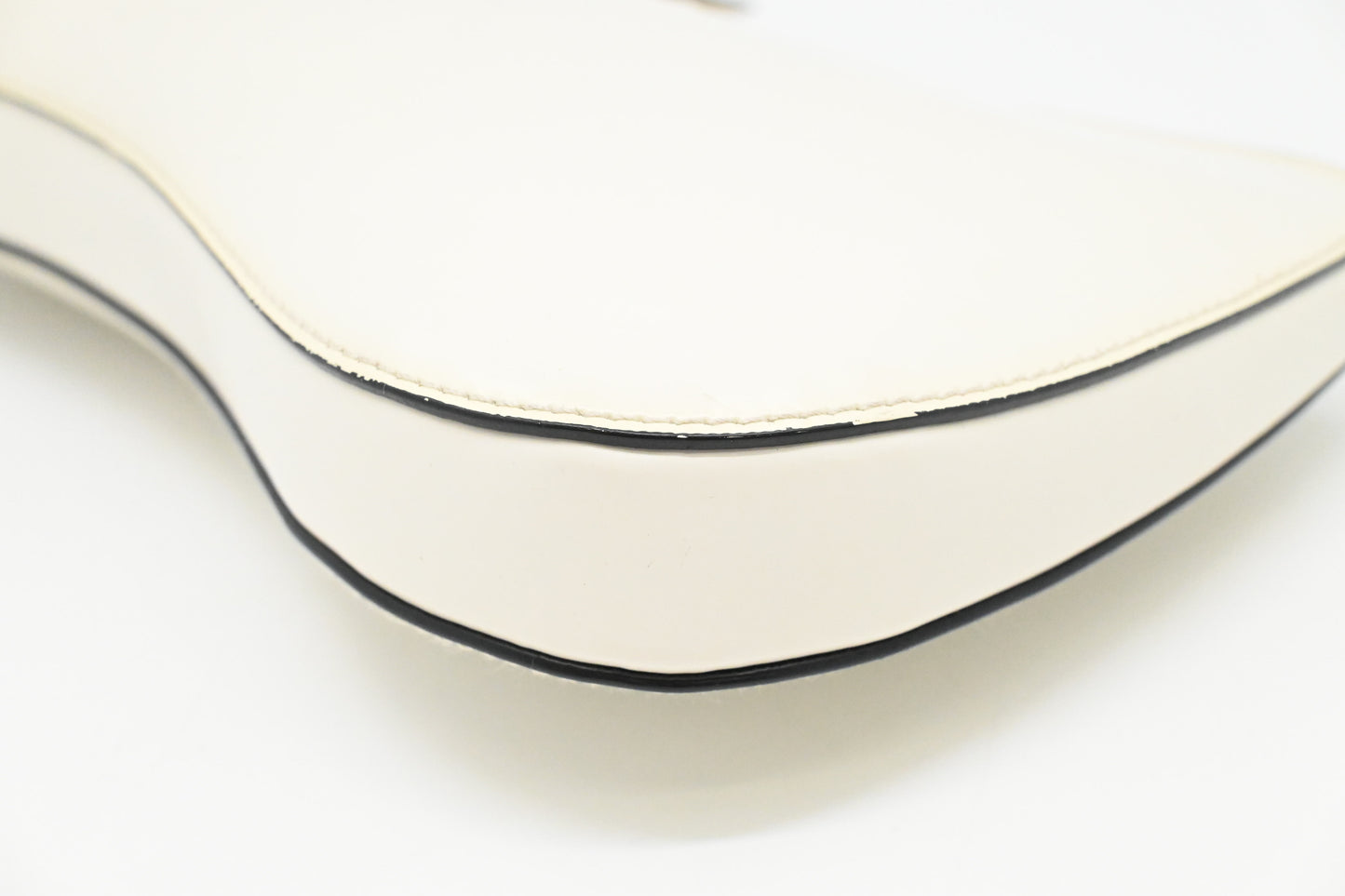 Prada Spazzolato Sidonie Chain Crossbody in White Leather