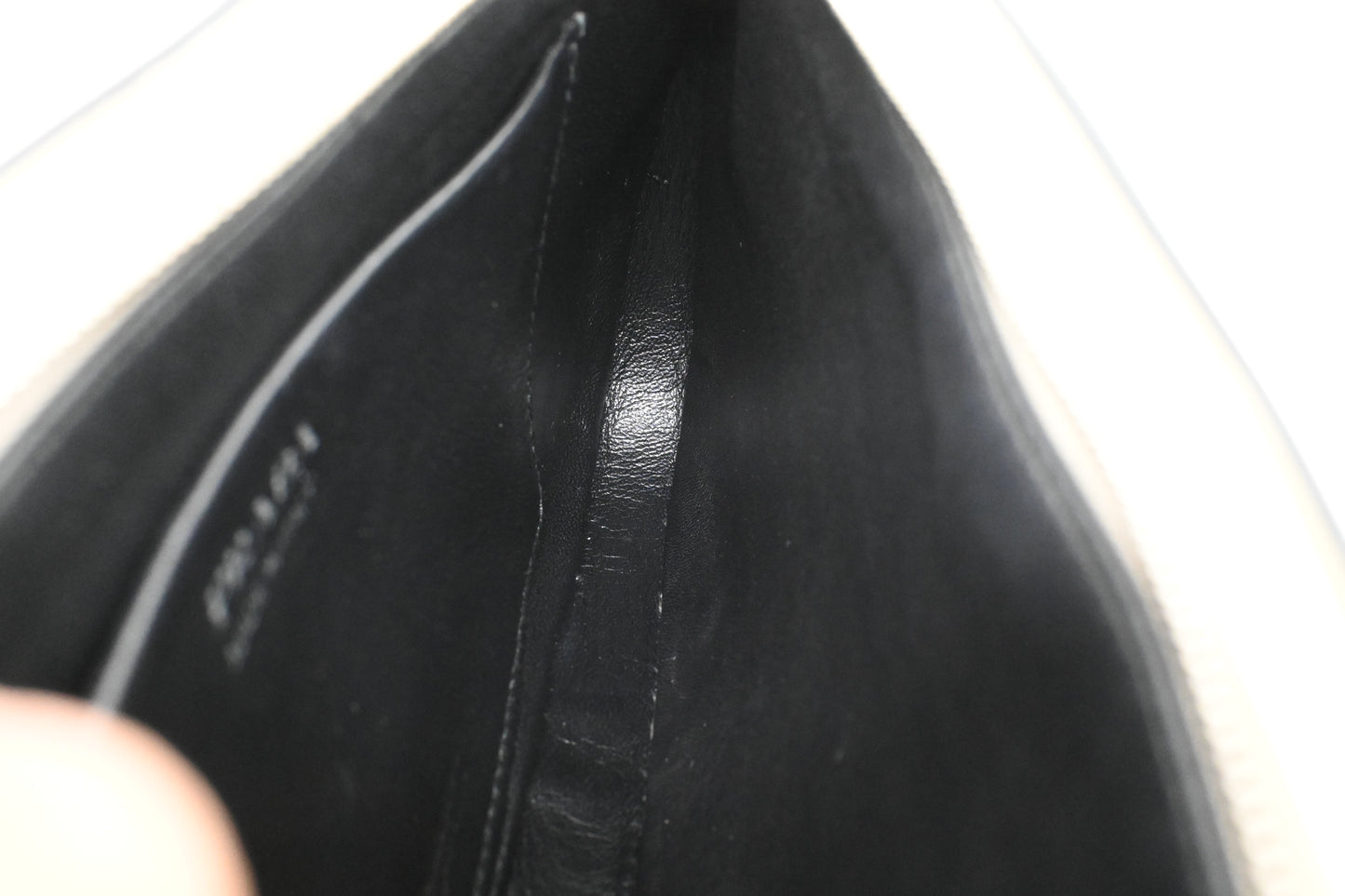 Prada Spazzolato Sidonie Chain Crossbody in White Leather