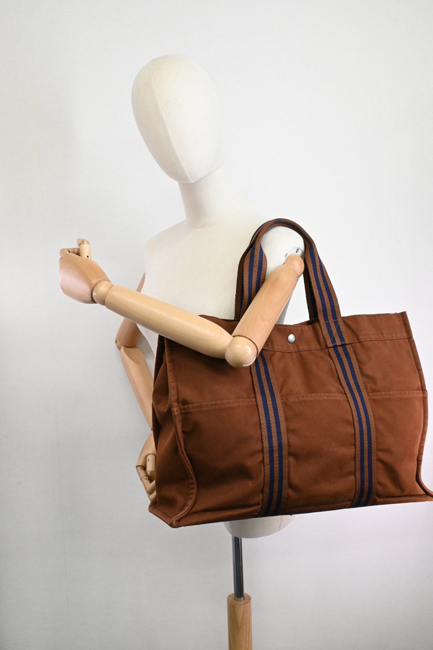 Hermes Fourre-Tout GM in Brown Canvas