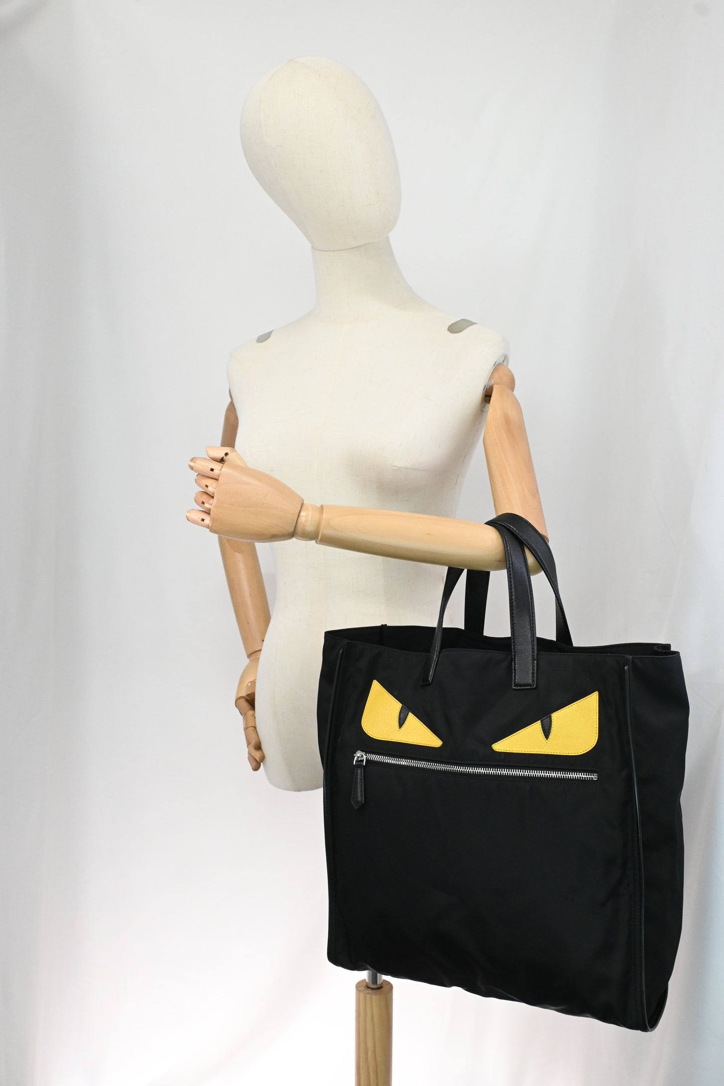 Fendi Monster Tote in Black Nylon