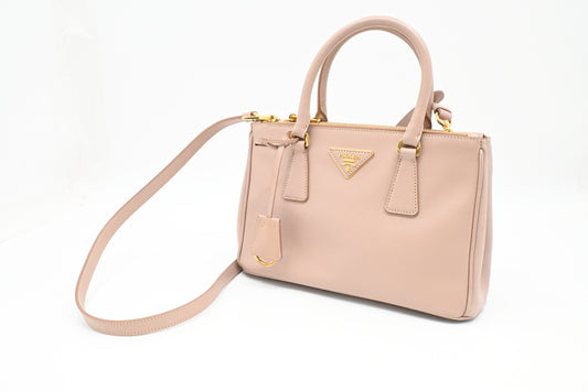 Prada Small Galleria in Pink Saffiano Leather