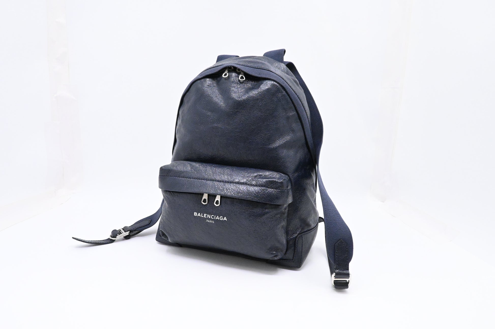 balenciaga navy leather backpack City thankunext.us ended zip fastening front zip pocket zip pocket on the inside back front embroidered balenciaga mode logo made in italy wipe with a soft clean cloth Balenciaga Creased Leather Backpack, $1,465