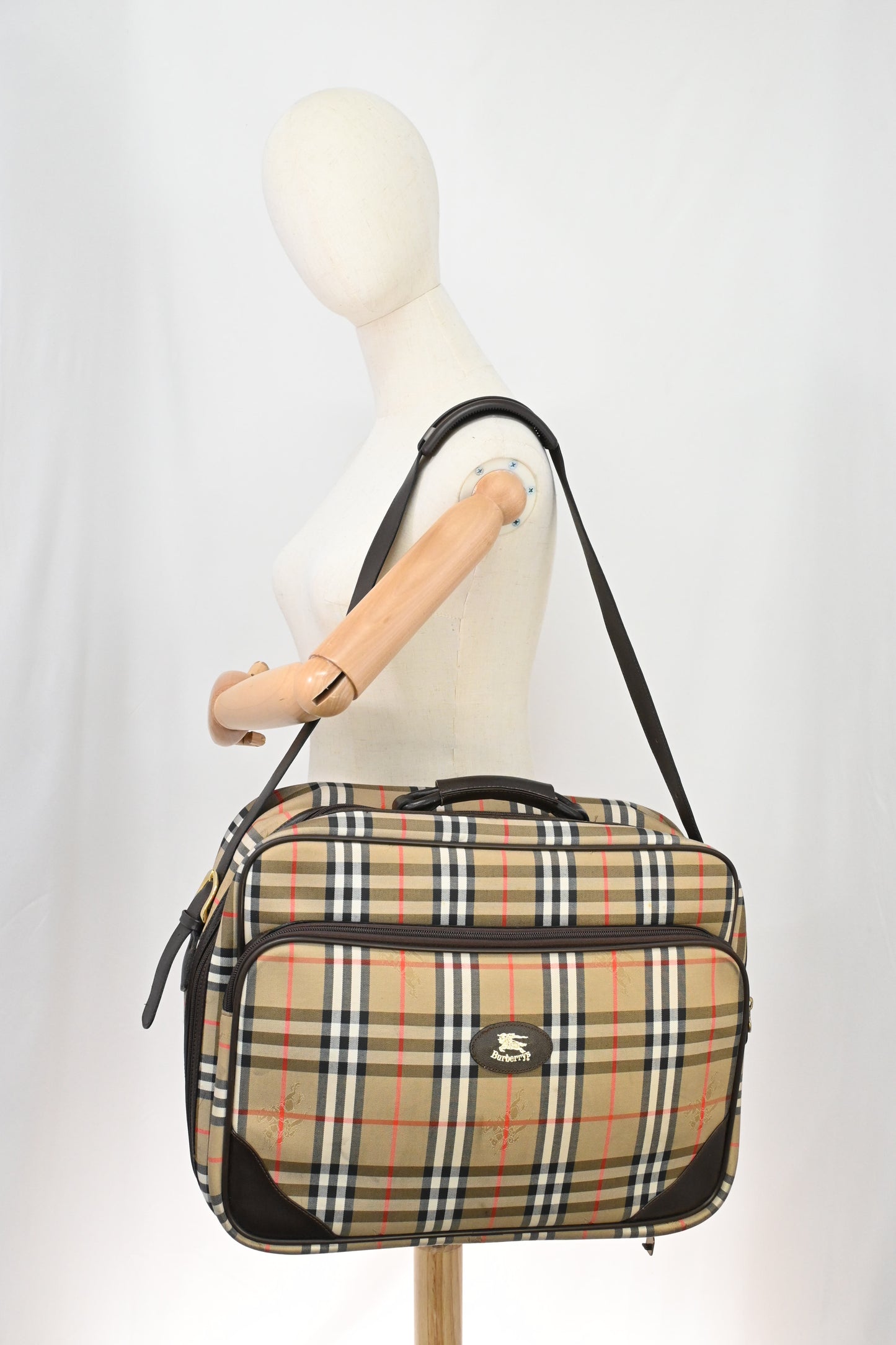 Burberry Travel Bag in Checked Canvas