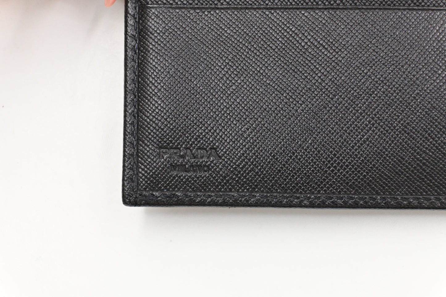 Prada Trifold Wallet in Black Saffiano Leather