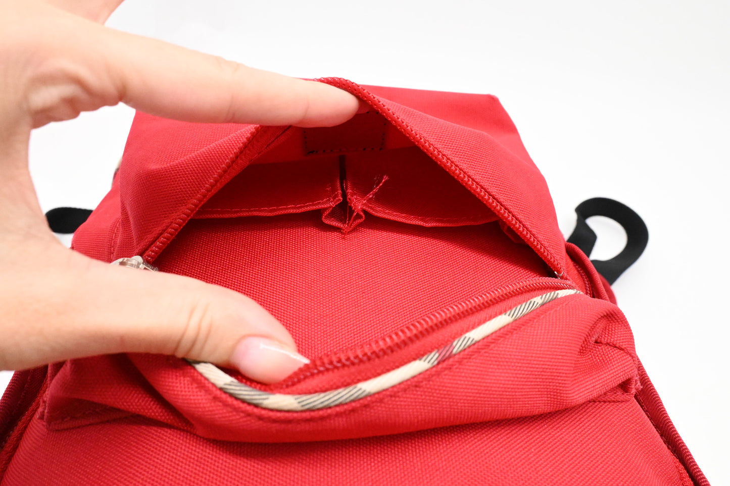 Burberry Backpack in Red Canvas