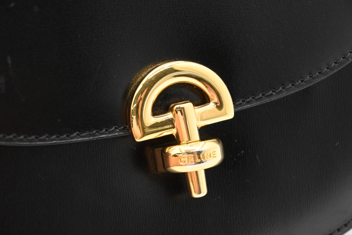 Celine 2way Bag in Black Leather