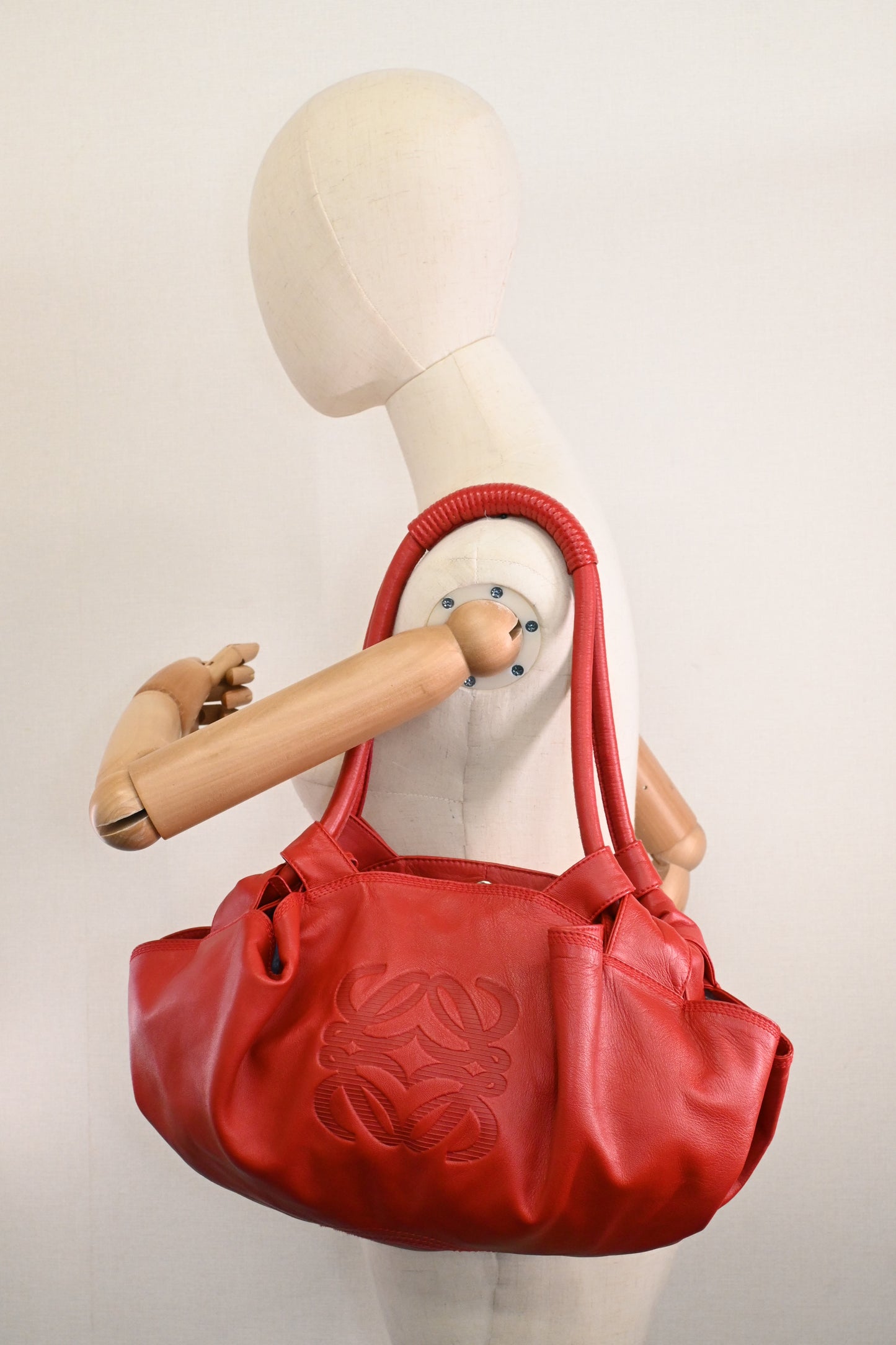 Loewe Nappa Aire Handbag in Red Leather