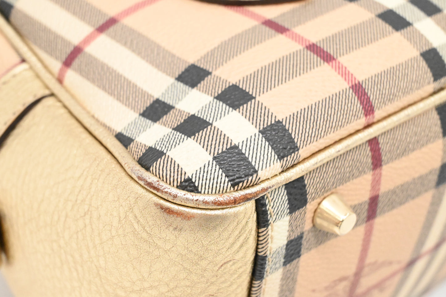 Burberry Shoulder Bag in Check Coated Canvas