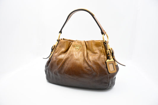Prada Mordore Hobo Bag in Gold Ombre Leather