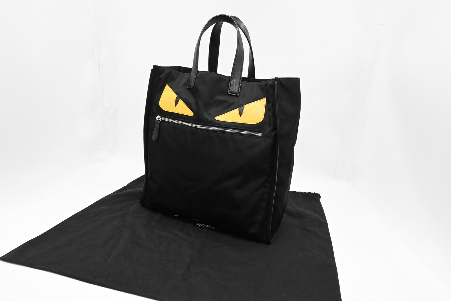 Fendi Monster Tote in Black Nylon