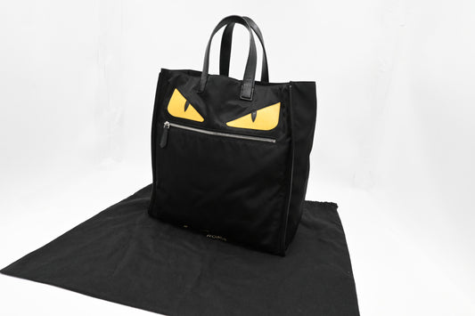 Fendi Monster Tote in Black Nylon