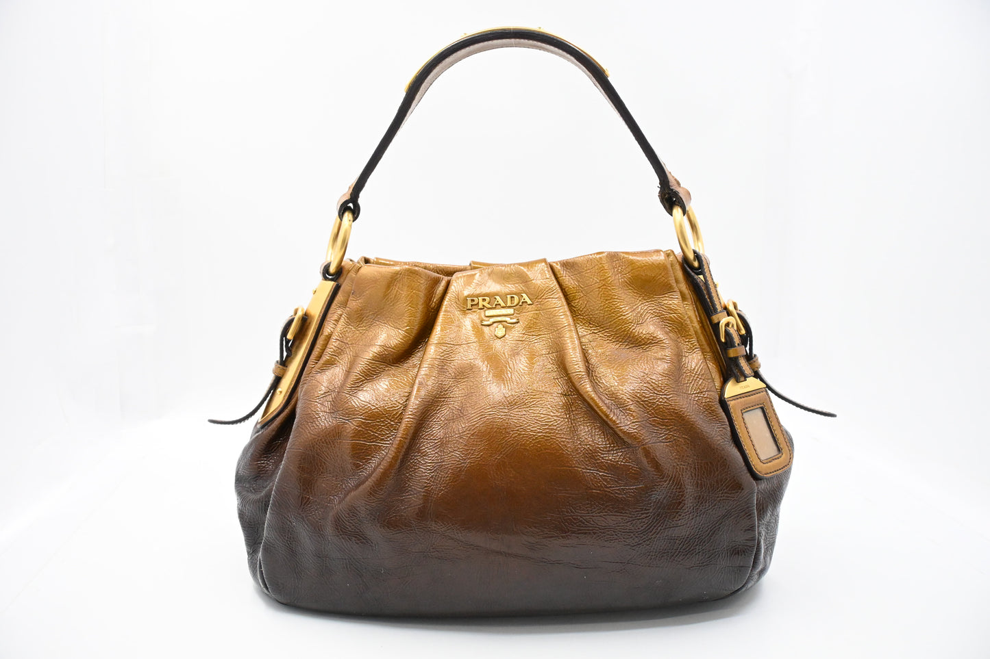 Prada Mordore Hobo Bag in Gold Ombre Leather