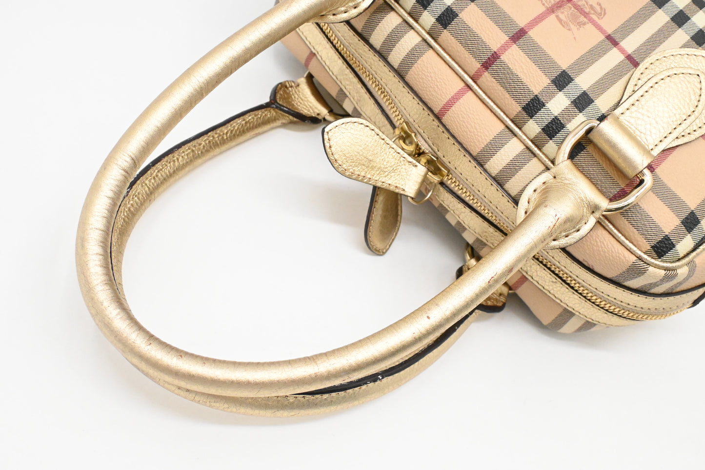 Burberry Shoulder Bag in Check Coated Canvas