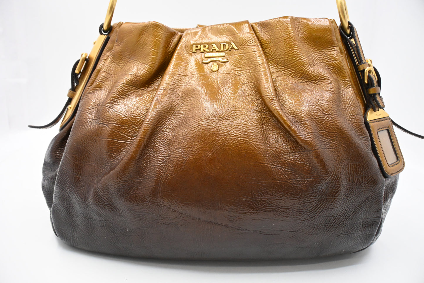Prada Mordore Hobo Bag in Gold Ombre Leather