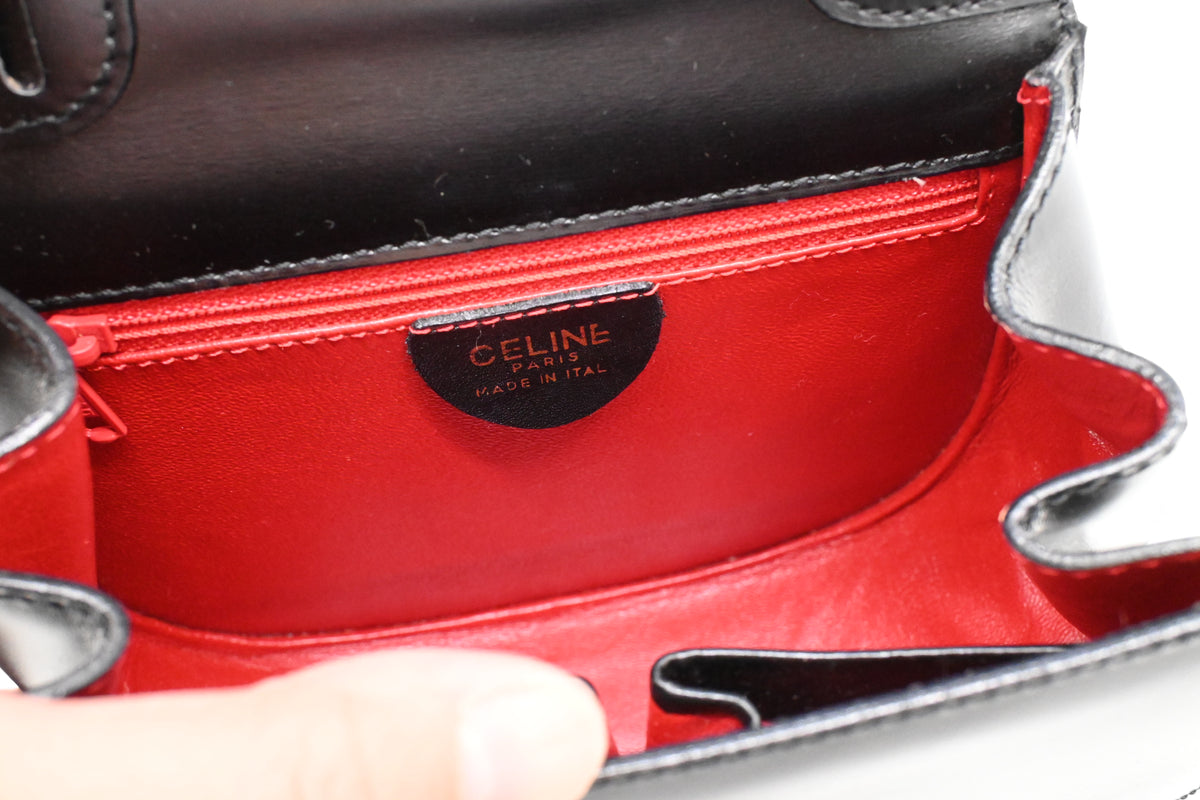 Celine 2way Bag in Black Leather