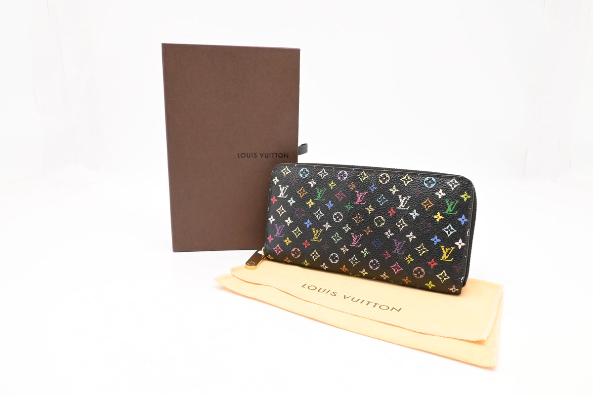 Louis Vuitton Long Zippy Wallet in Black Multicolor Monogram Canvas
