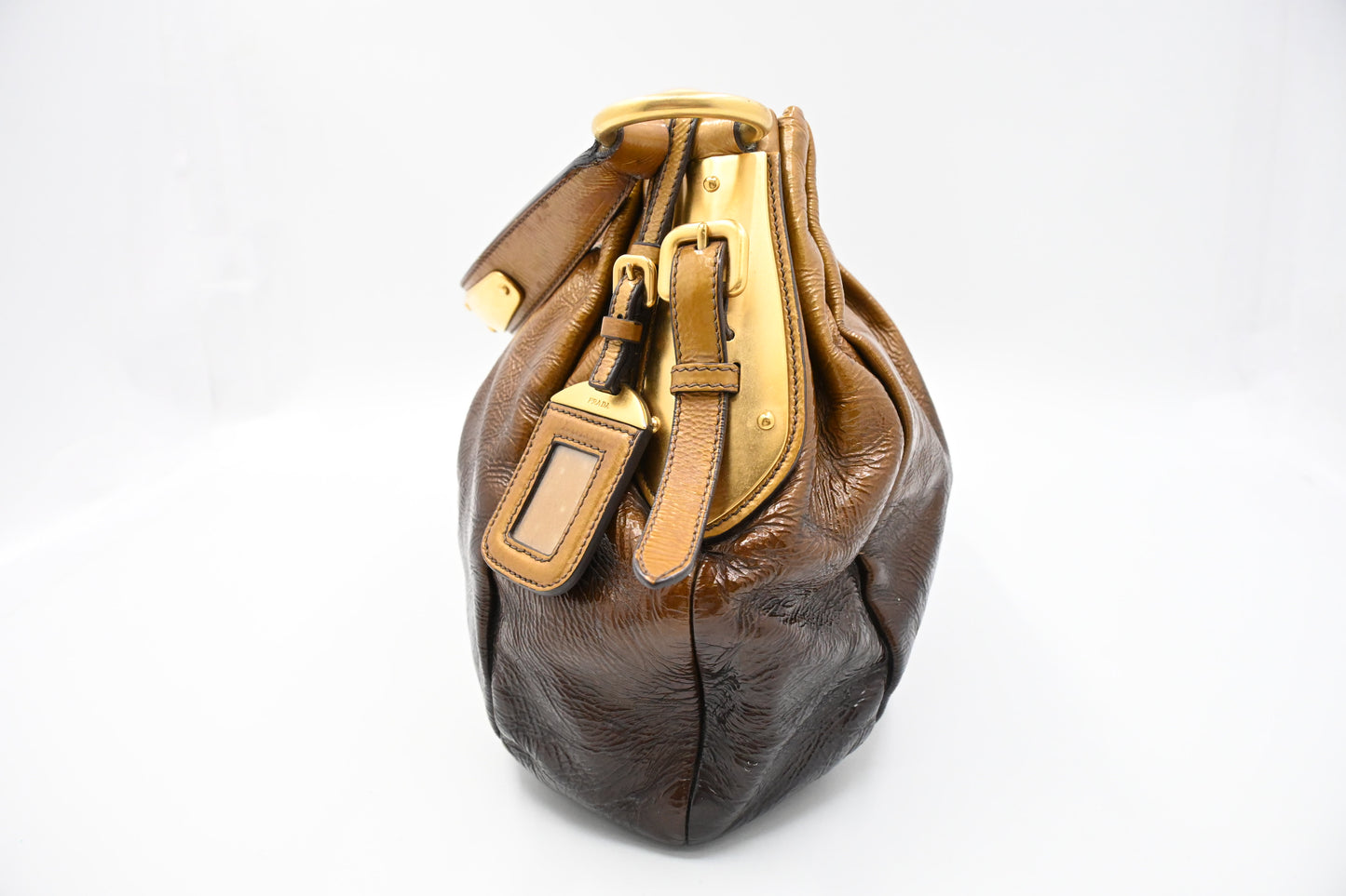 Prada Mordore Hobo Bag in Gold Ombre Leather