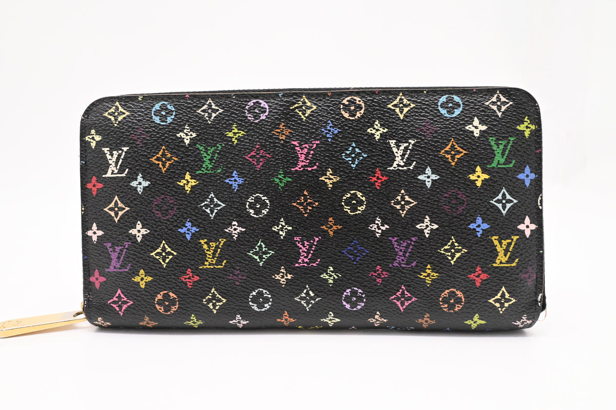 Louis Vuitton Long Zippy Wallet in Black Multicolor Monogram Canvas