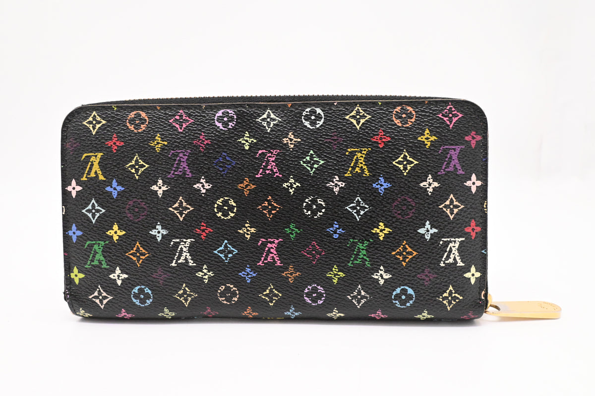 Louis Vuitton Long Zippy Wallet in Black Multicolor Monogram Canvas