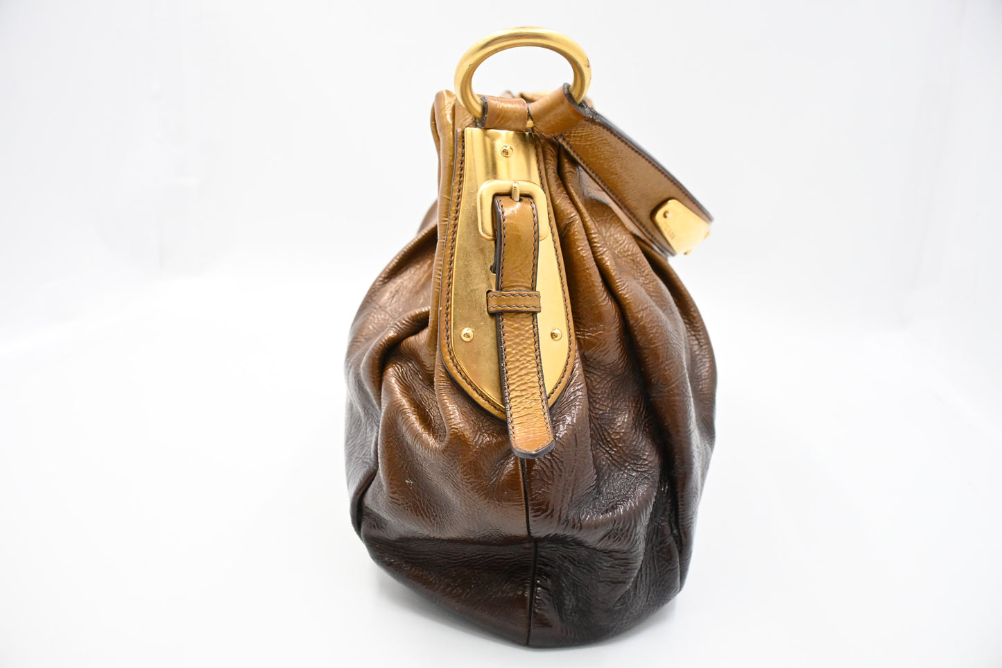 Prada Mordore Hobo Bag in Gold Ombre Leather
