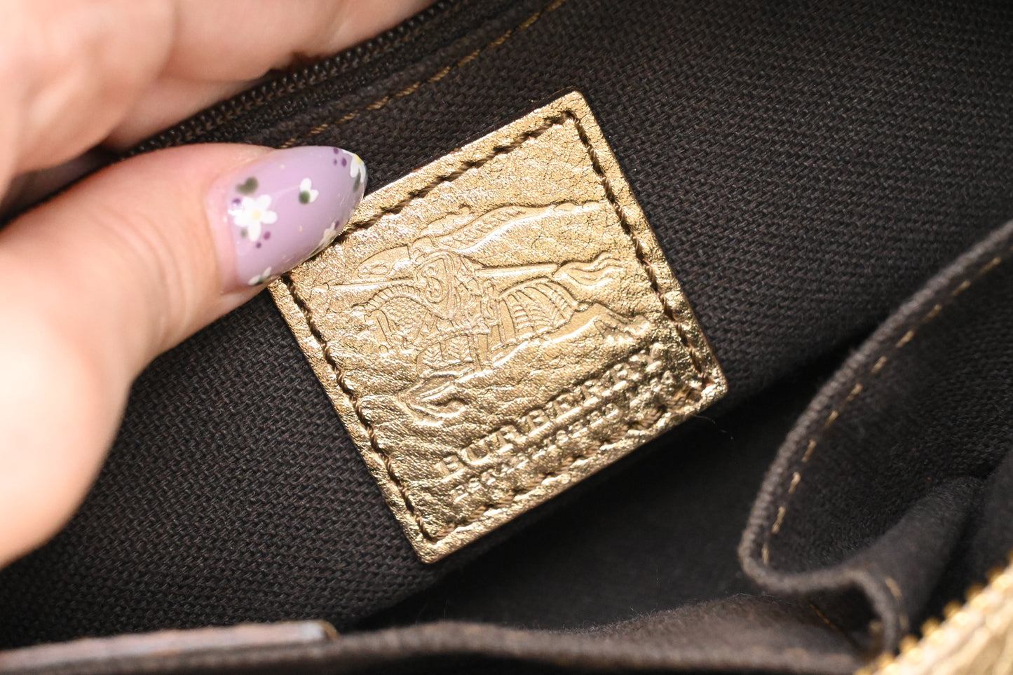 Burberry Shoulder Bag in Check Coated Canvas