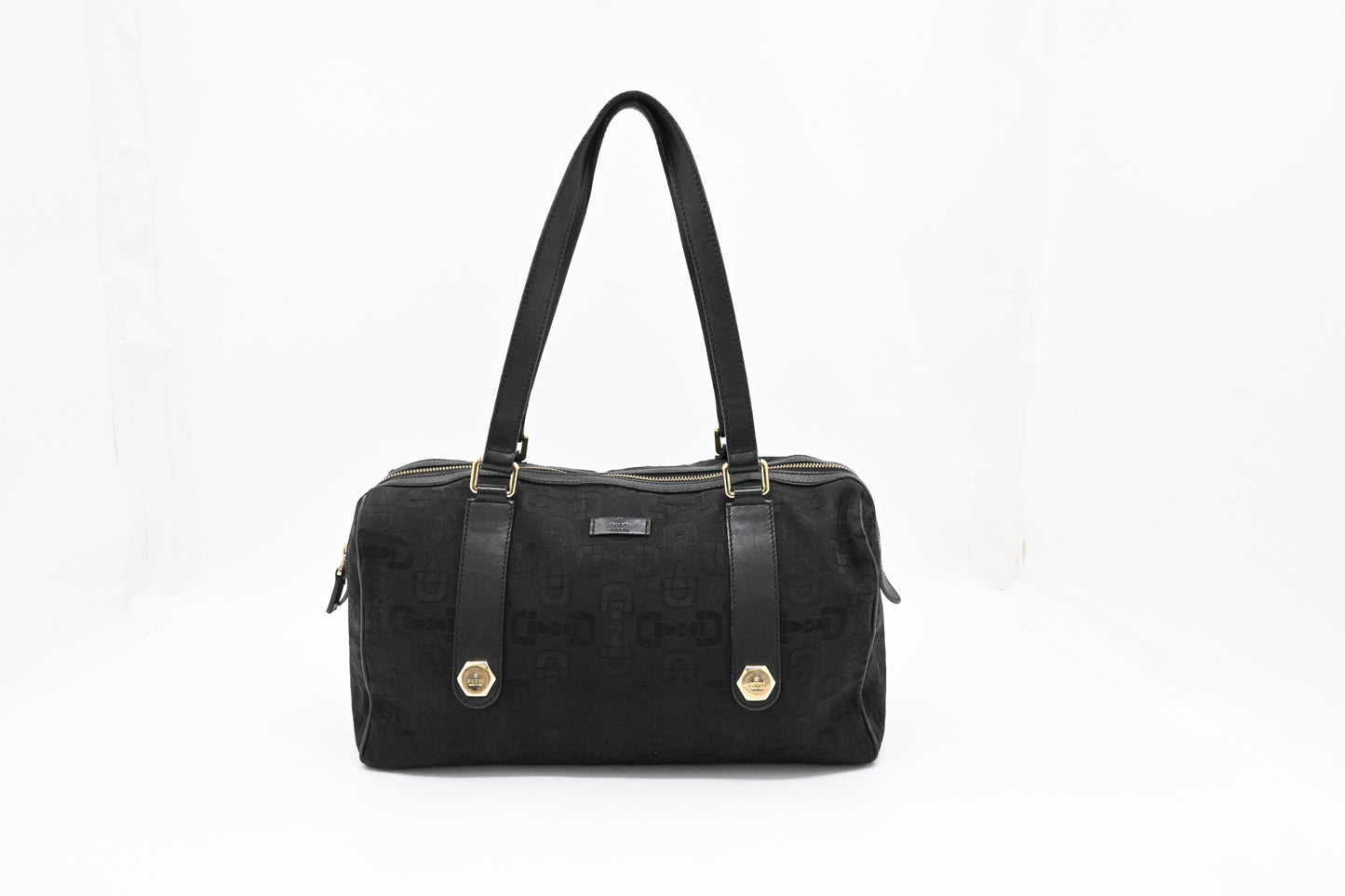 Gucci Shoulder Bag in Black Horsebit Canvas