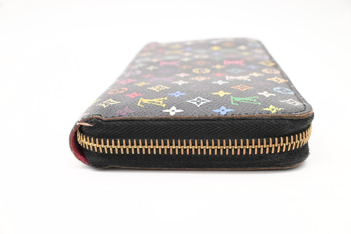 Louis Vuitton Long Zippy Wallet in Black Multicolor Monogram Canvas