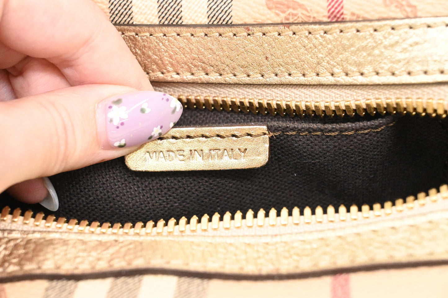 Burberry Shoulder Bag in Check Coated Canvas