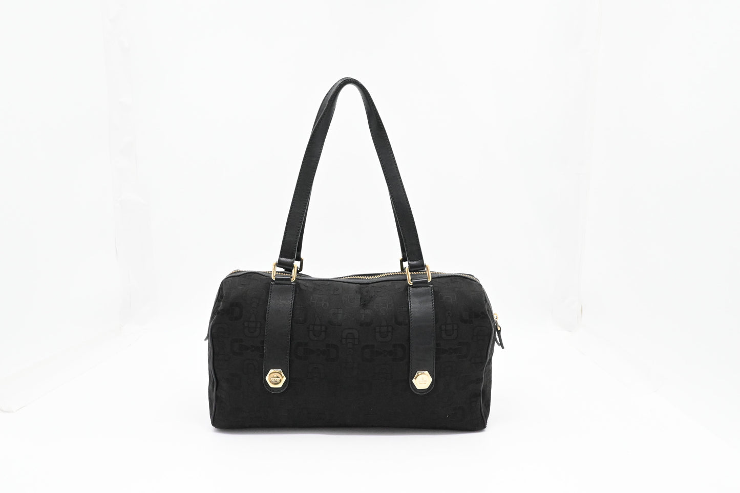 Gucci Shoulder Bag in Black Horsebit Canvas